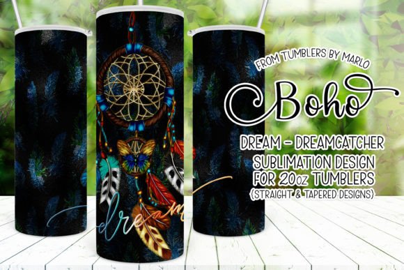 A Boho Dreamcatcher Design for Tumbler Wraps & Print Templates