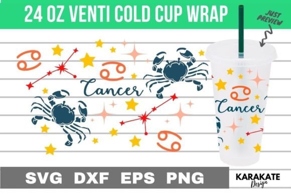 A Cancer Zodiac Cup Wrap for Local Brand Graphics