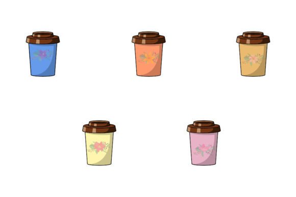 A Coffee Cup Flower Design for Editorial Graphics & Illustrations