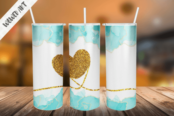A Glitter Heart Tumbler Wrap: A Graphics Asset for Crafts & Content