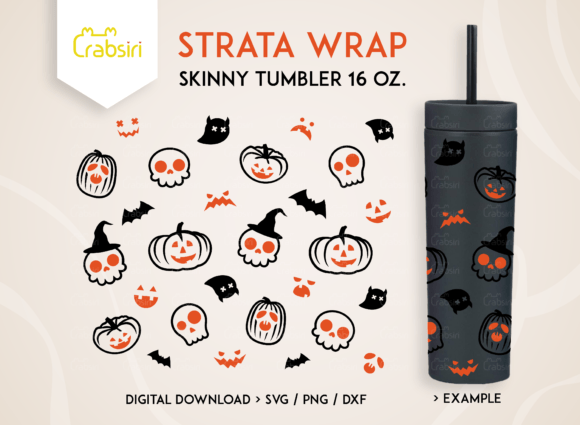 A Halloween Tumbler Graphic for Crafts and Seasonal Branding