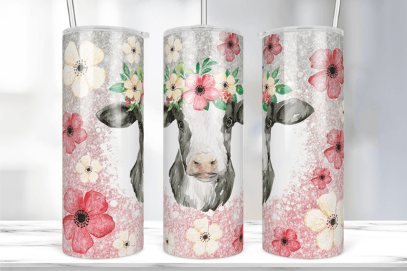 Cow Flowers Tumbler Sublimation Wrap: A Graphics & Print Templates Review