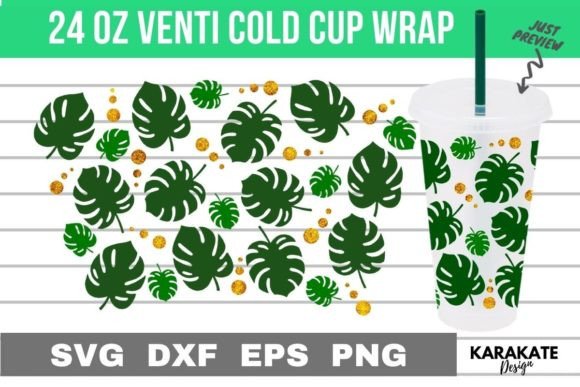 Crafting Success: A Seller’s Review of Golden Monstera Cup Wrap Graphics