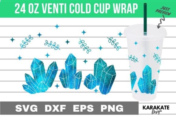 Crystals Wrap for Crafted Brand Graphics & 24 Oz Cups
