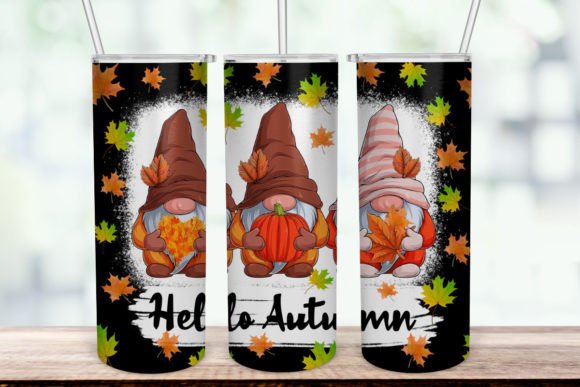 Fall Gnome Pumpkin Graphics for Crafts and Tumbler Design