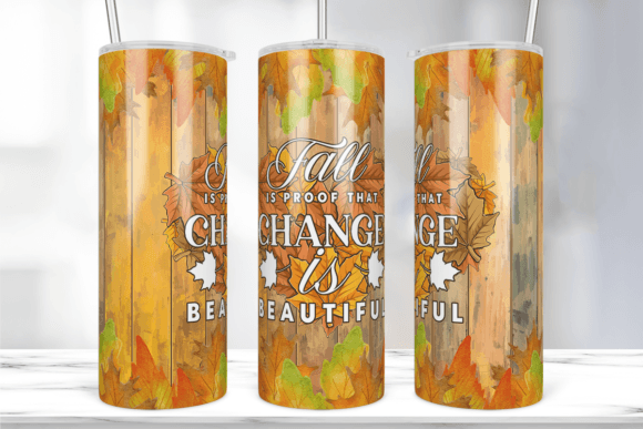 Fall Tumbler Sublimation Graphics for Branding & Print Templates