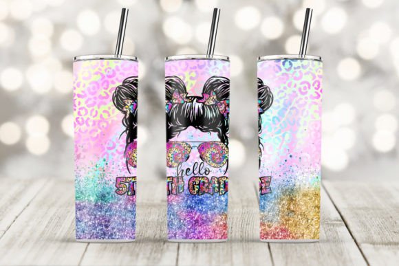 Hello 5th Grade Tumbler Graphics for Editorial Print Templates