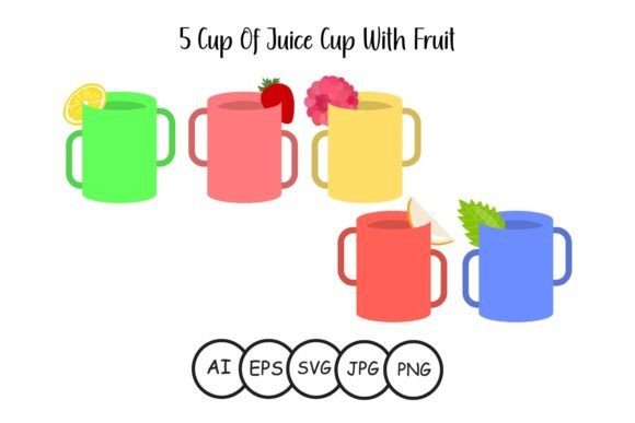 Juice Cup with Fruit Graphics for Creative Businesses