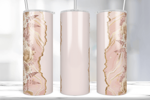 Rose Gold Marble Tumbler Wrap: Graphics for Premium Marketing